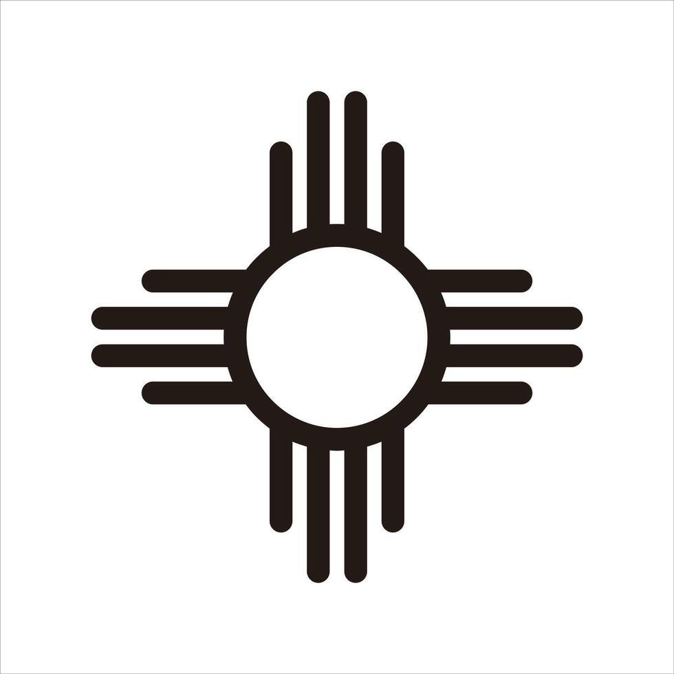 new mexico sun icon design isolated on white background. vector