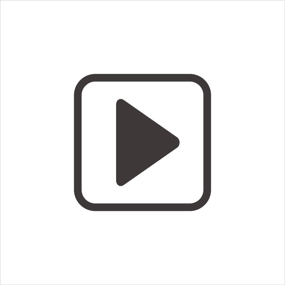 Play button icon, Play Button square logo design template vector