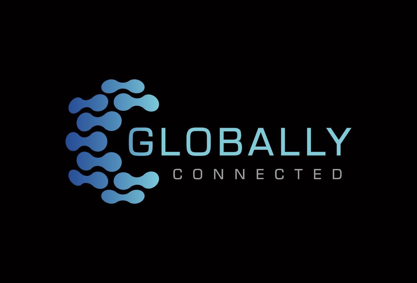 Globally connected technology logo design template vector