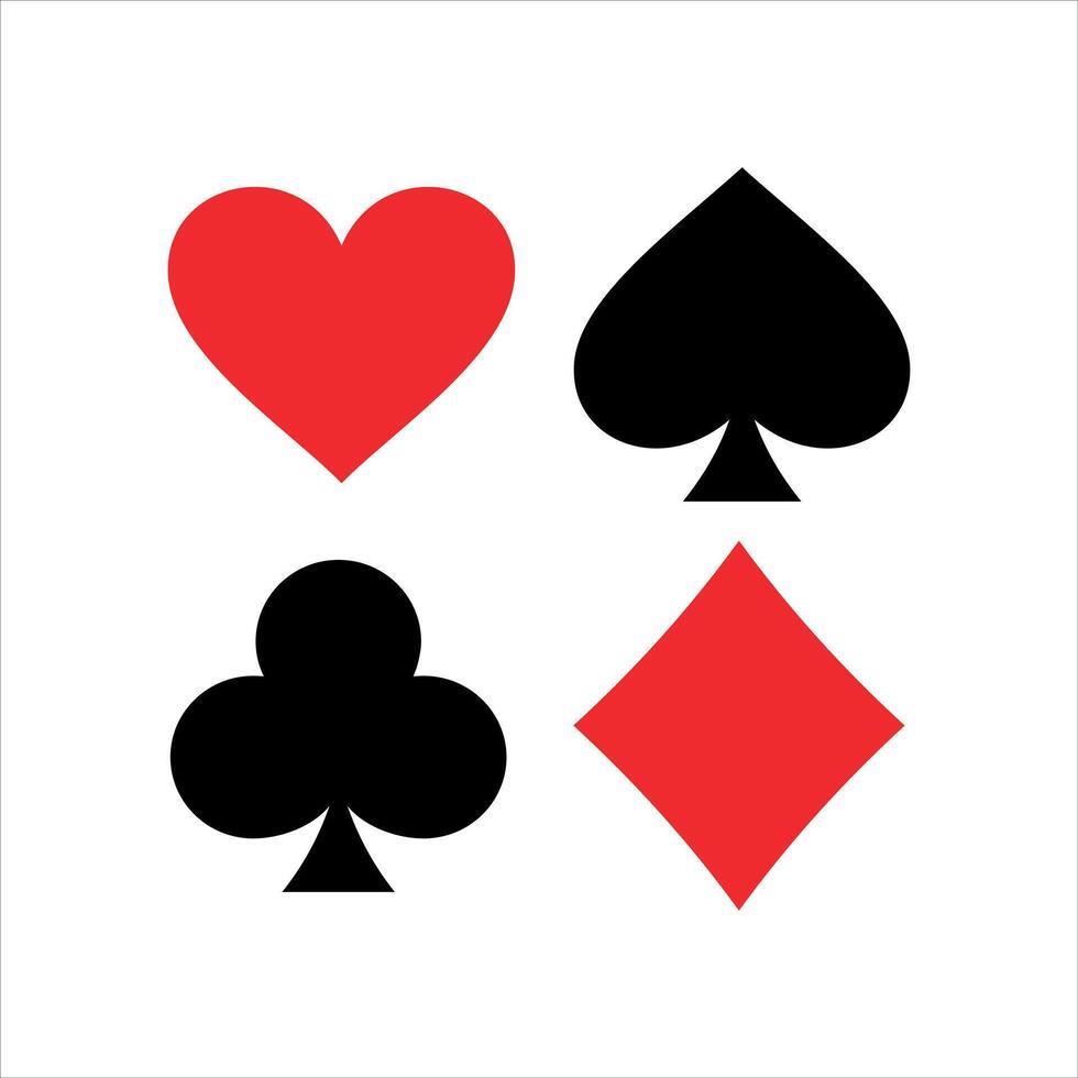 jugando tarjeta pala, corazón, club, diamante símbolos icono diseño modelo. vector