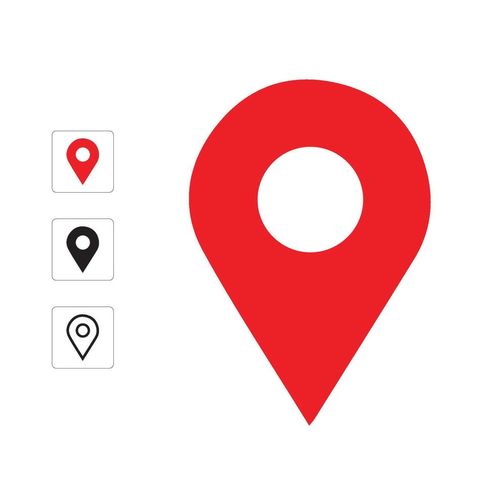 Red marker with a white dot location Icon vector