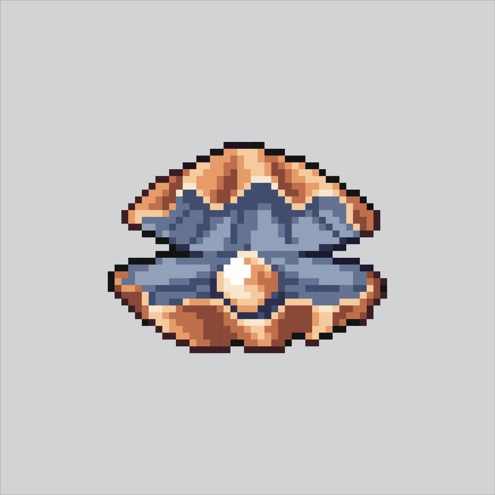 Pixel art illustration Clam. Pixelated Clam. Clam Sea Ocean pixelated for the pixel art game and icon for website and game. old school retro. vector