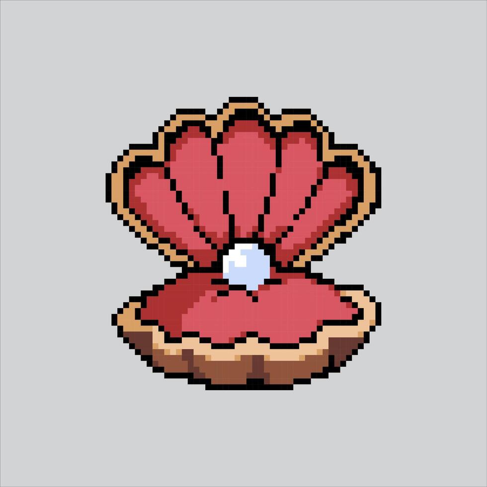 Pixel art illustration Clam. Pixelated Clam. Clam Sea Ocean pixelated for the pixel art game and icon for website and game. old school retro. vector