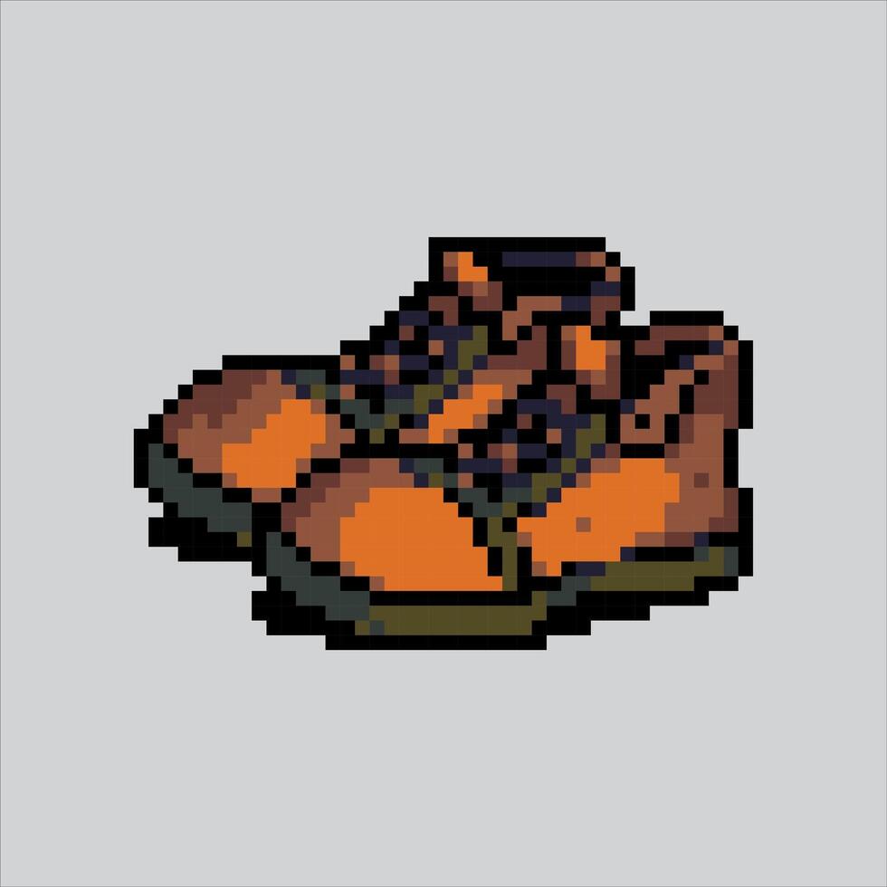 píxel Arte ilustración zapatos. pixelado zapatos. Zapatos Moda pixelado para el píxel Arte juego y icono para sitio web y juego. antiguo colegio retro vector