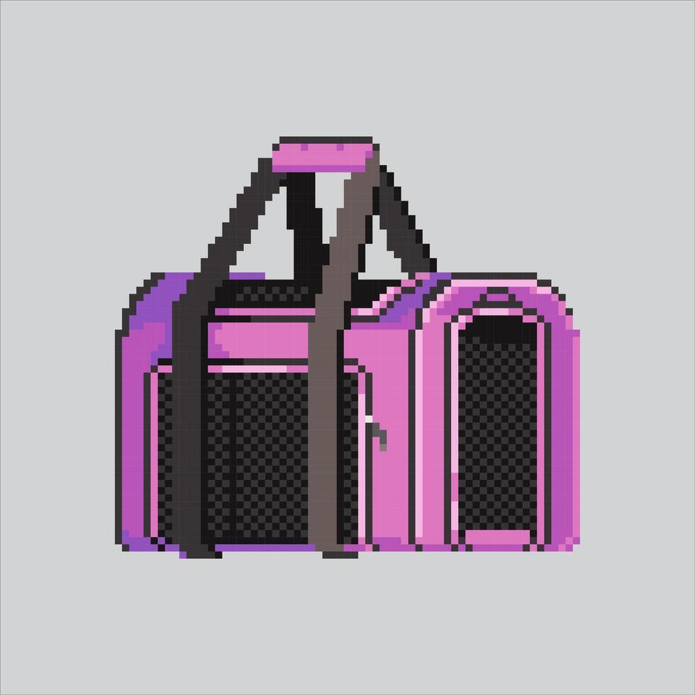 píxel Arte ilustración mascota transportador. pixelado mascota bolsa. perro collar mascota comida pixelado para el píxel Arte juego y icono para sitio web y juego. antiguo colegio retro vector