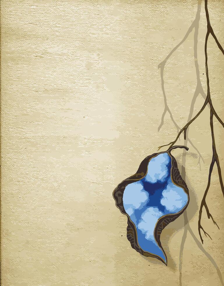 Surreal art leaf and nature painting for layout and background. vector