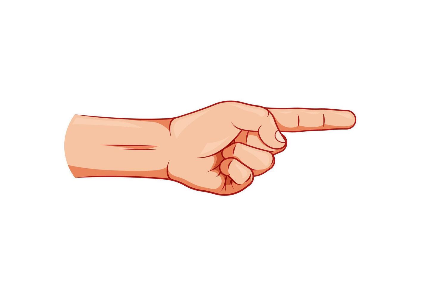 Pointing finger gesture isolated on white background. vector