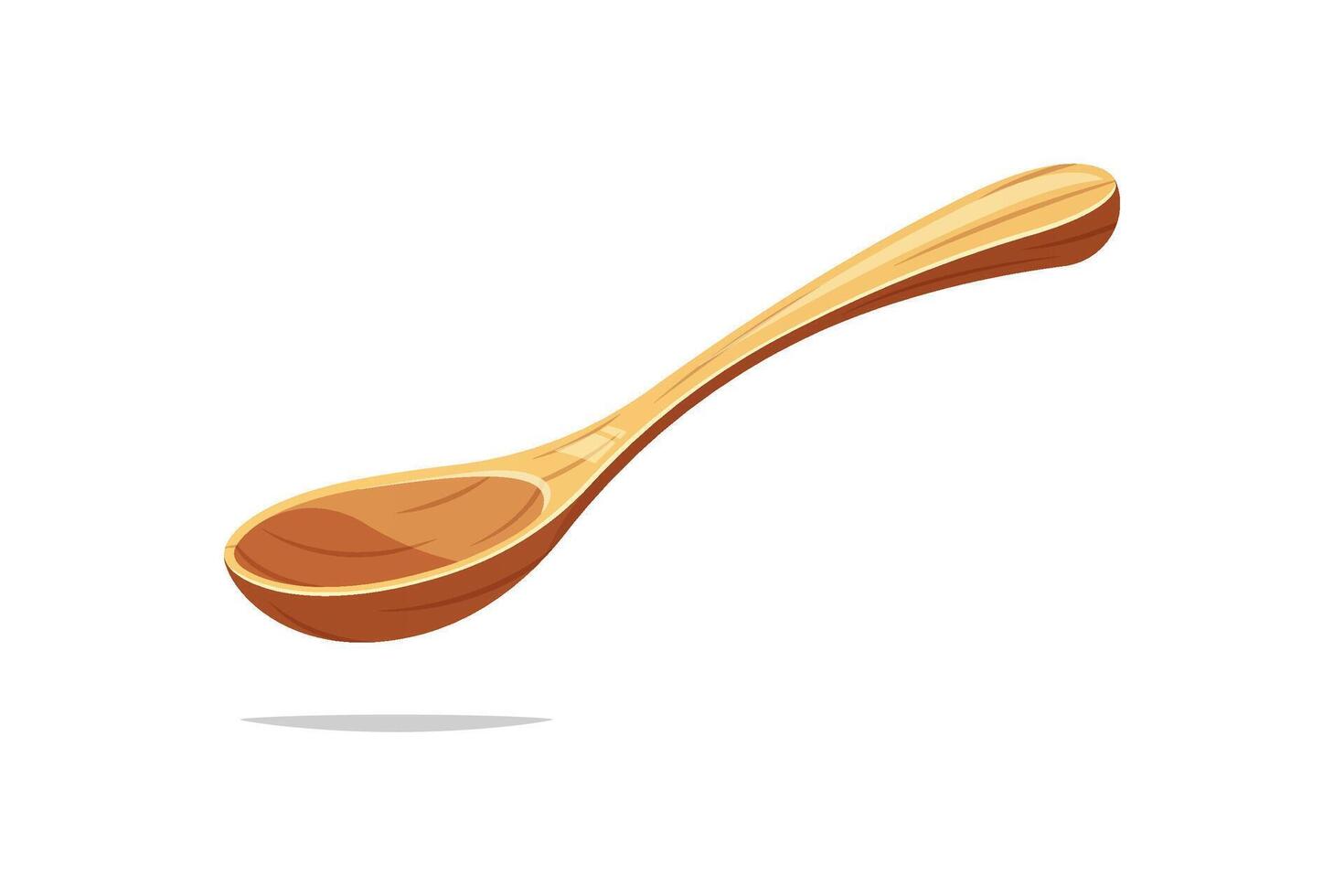 Wooden spoon isolated on white background. vector