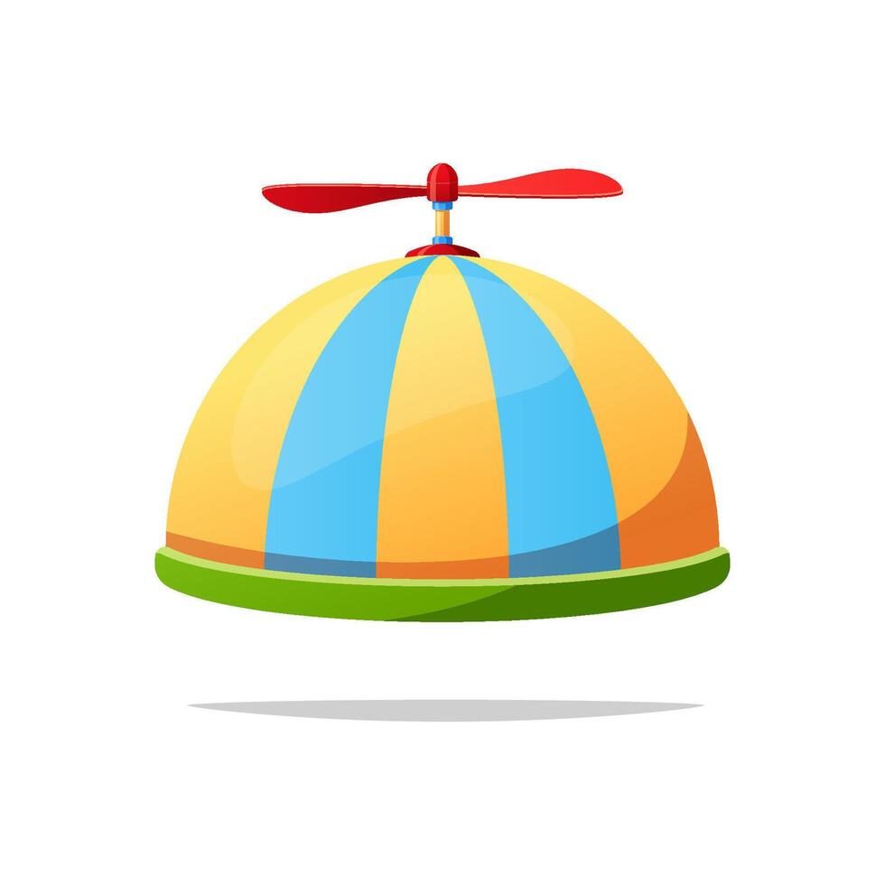 Children's hat with propeller isolated on white background vector