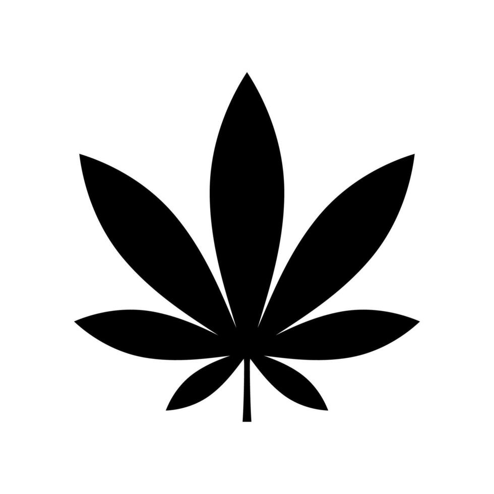 Marijuana leaf icon isolated on white background. vector