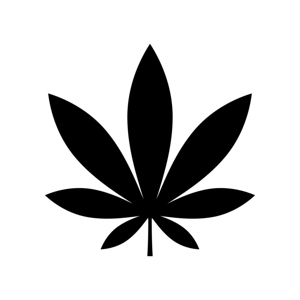 Marijuana leaf icon isolated on white background. vector