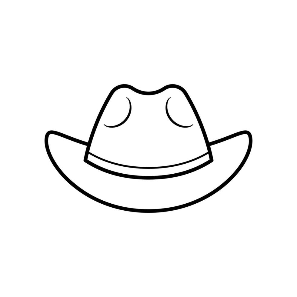 Cowboy hat line icon isolated on white background vector
