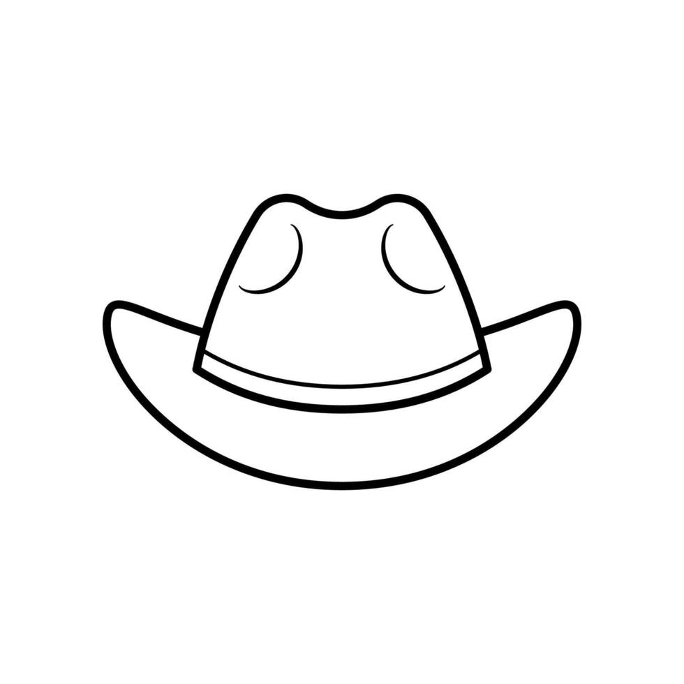 Cowboy hat line icon isolated on white background vector