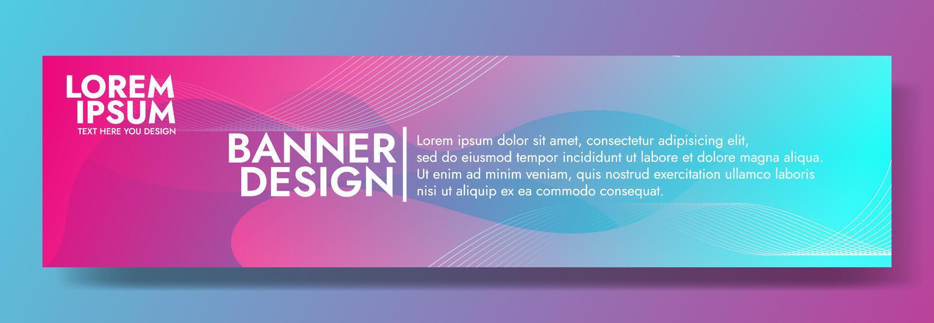 Elegant Blue Pink Gradient Wave Banner. Achieve an elegant and dynamic look with gradient waves in beautiful shades of blue and pink. Ideal for headers, promotional banners, and graphic elemen vector