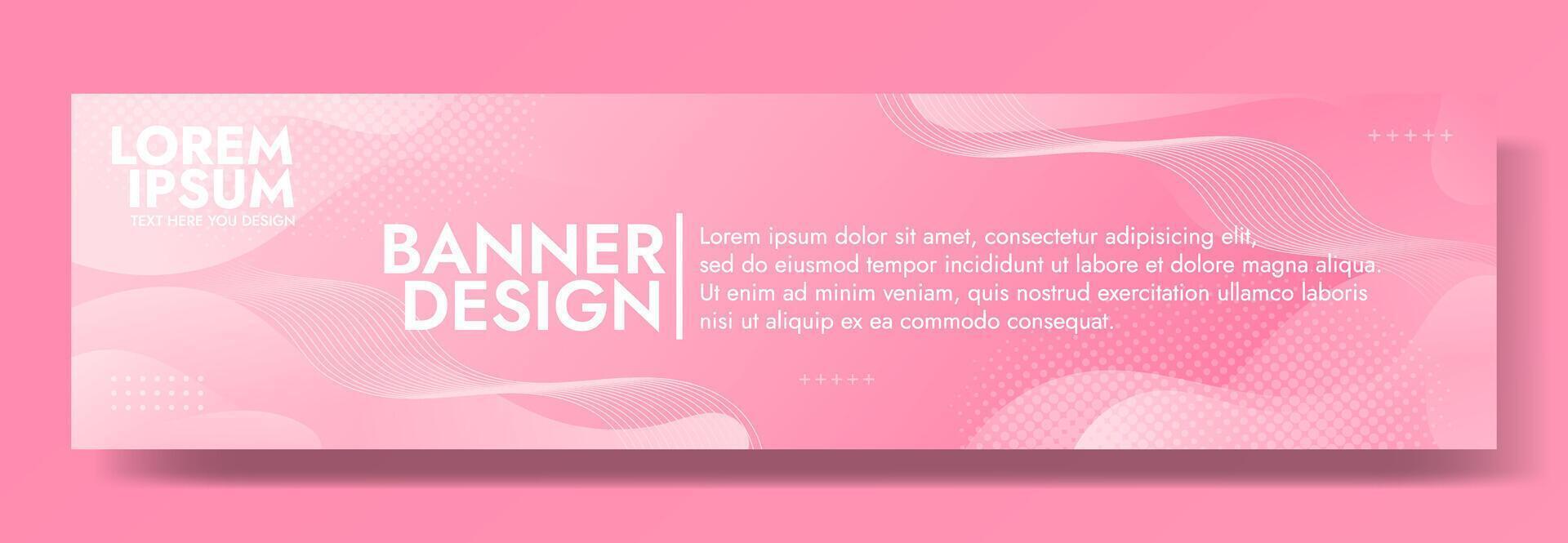 Create visually stunning headers, promotional banners, and graphic elements with this abstract gradient wave banner template. Smooth pink gradient waves for a modern and dynamic look vector