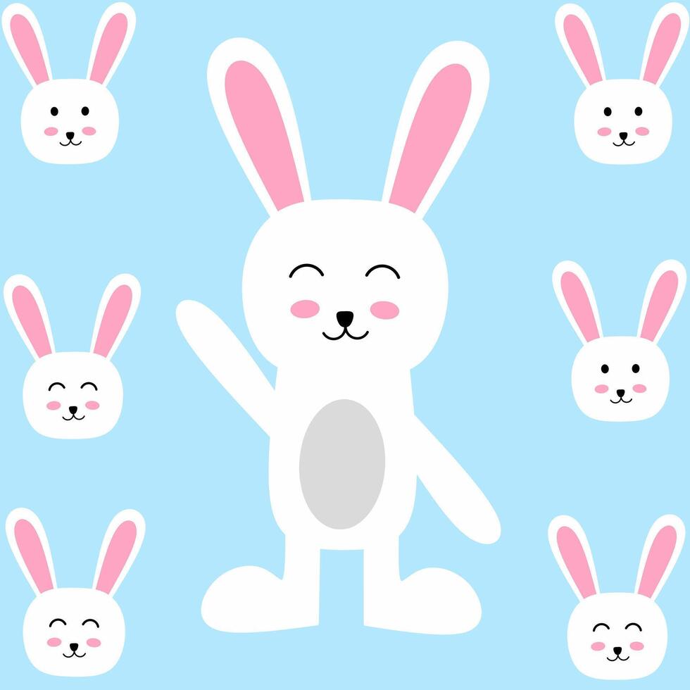 conjunto de Conejo ilustraciones vector