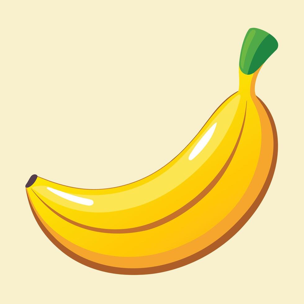 Banana on hand drawn cartoon illustration vector
