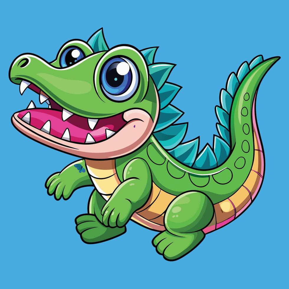 American Alligator cute animal in colorful cartoon style isolated on white background. graphics. vector