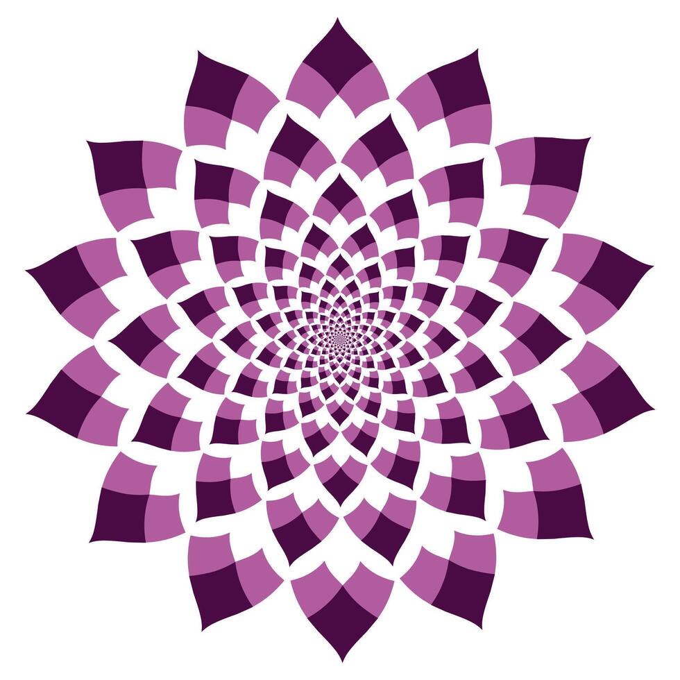 A spiral mandala flower design. vector