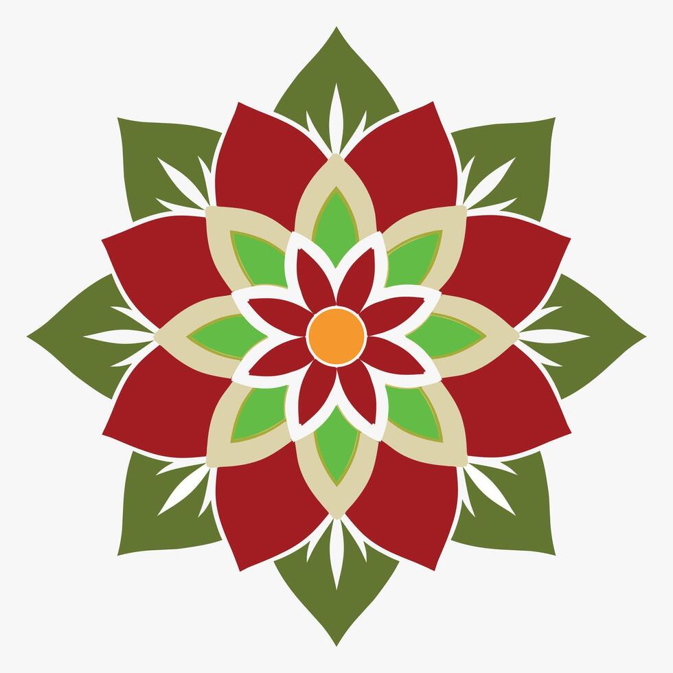 Colored mandala flower design. vector