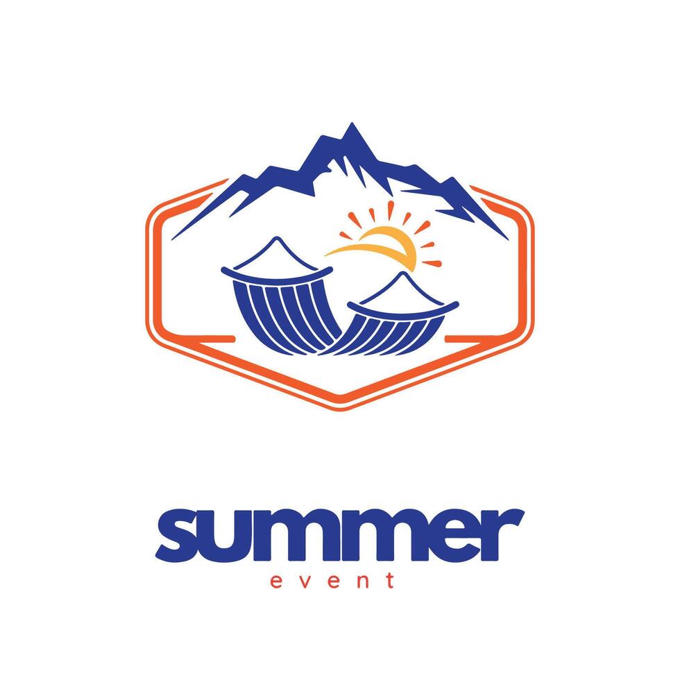 summer logo design for branding and event vector