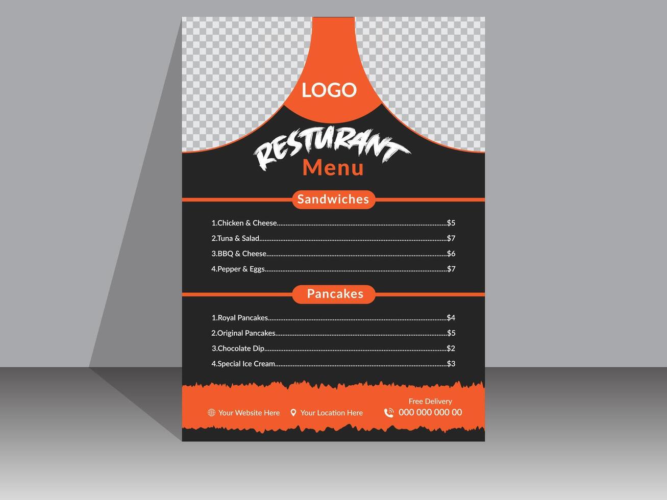 Editable Restaurant Food Menu Design Template vector