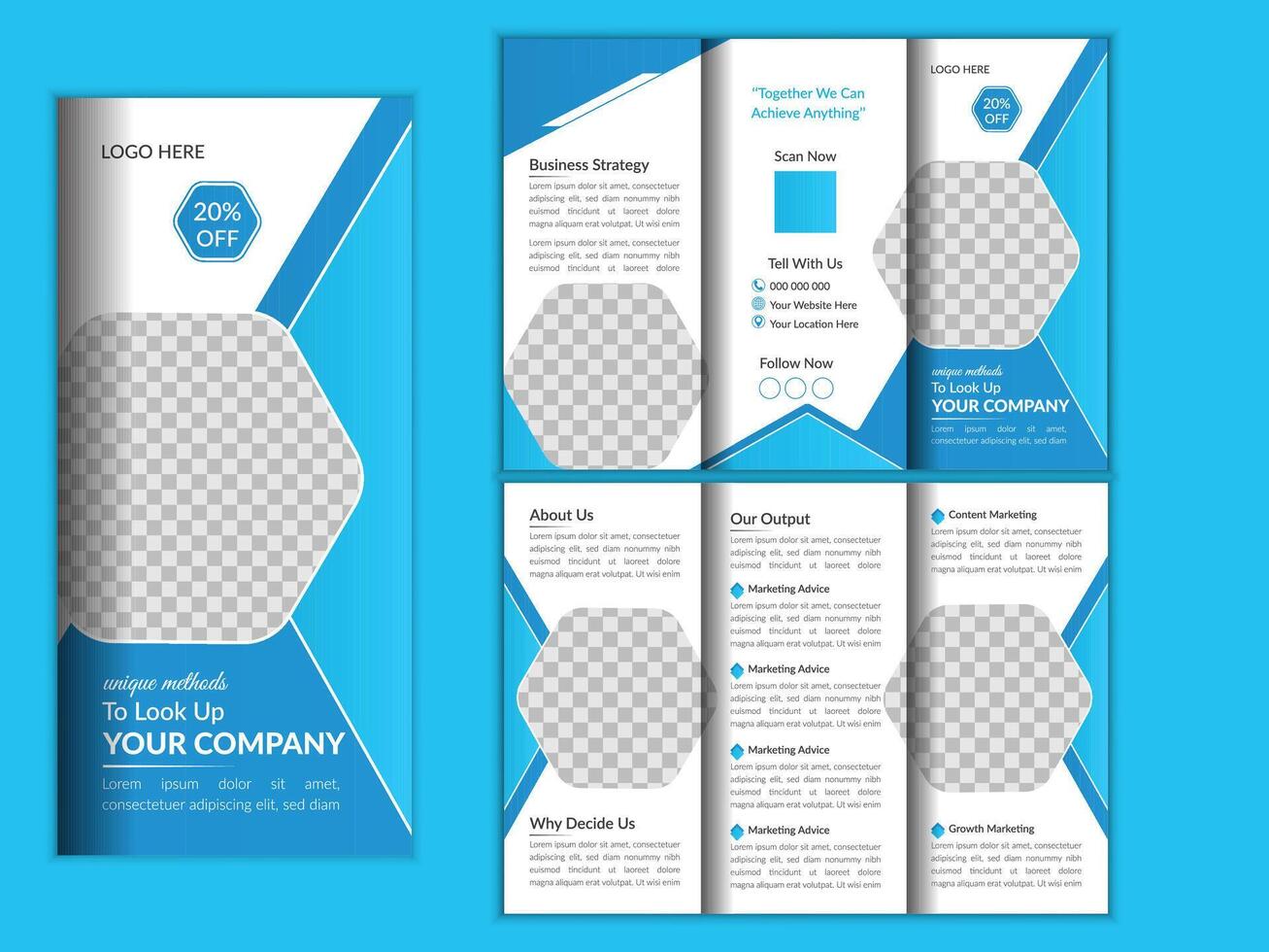 Uniqe Business Trifold Brochure Design Template vector