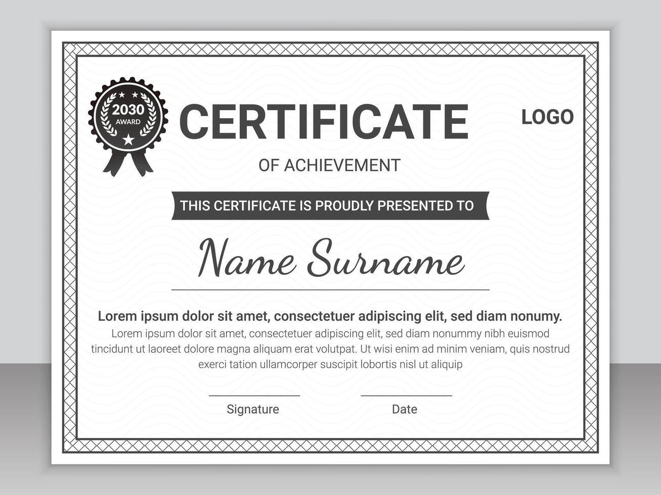 Modern Academic Certificate Design Template vector