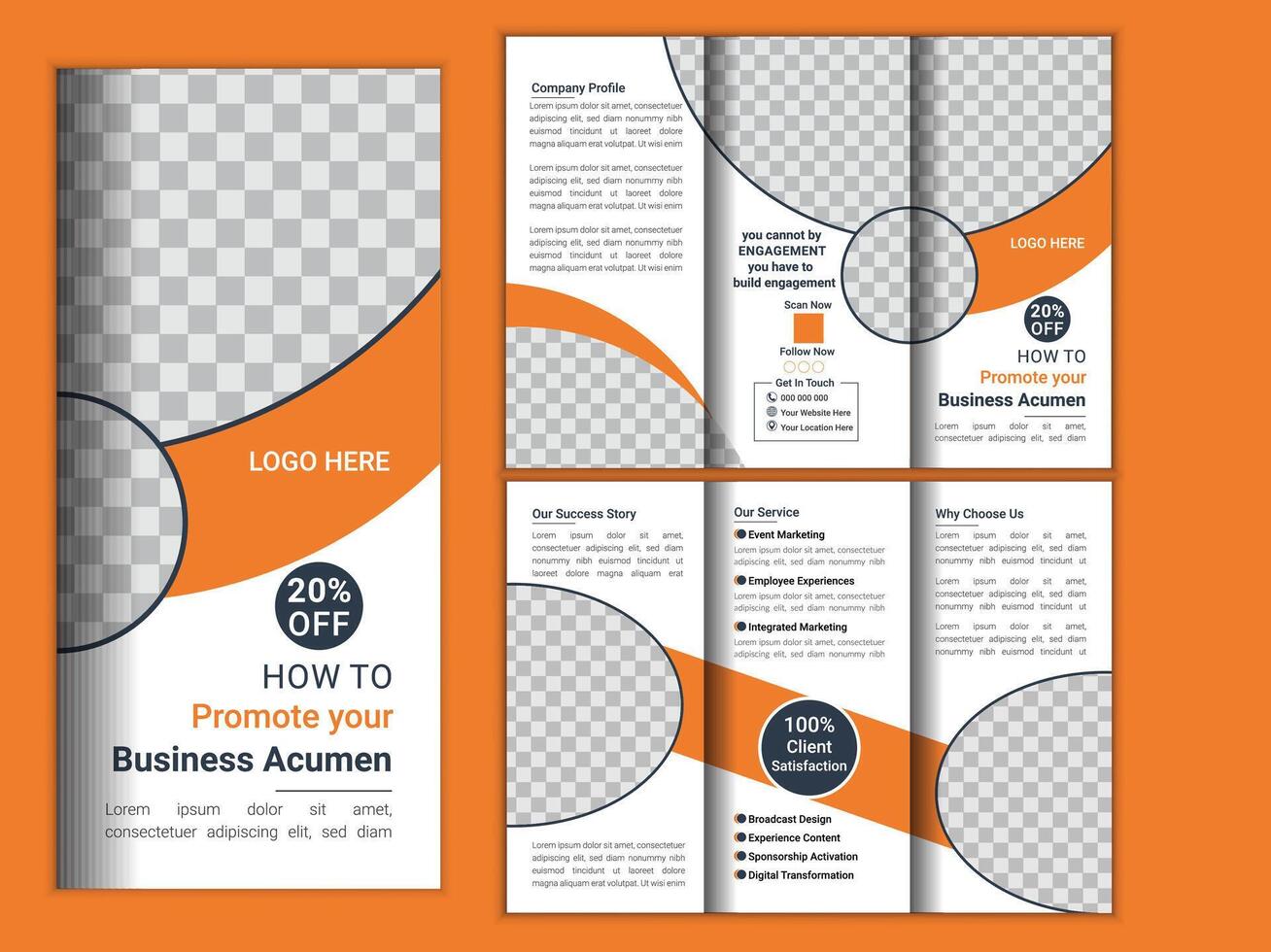 Uniqe Business Trifold Brochure Design Template vector