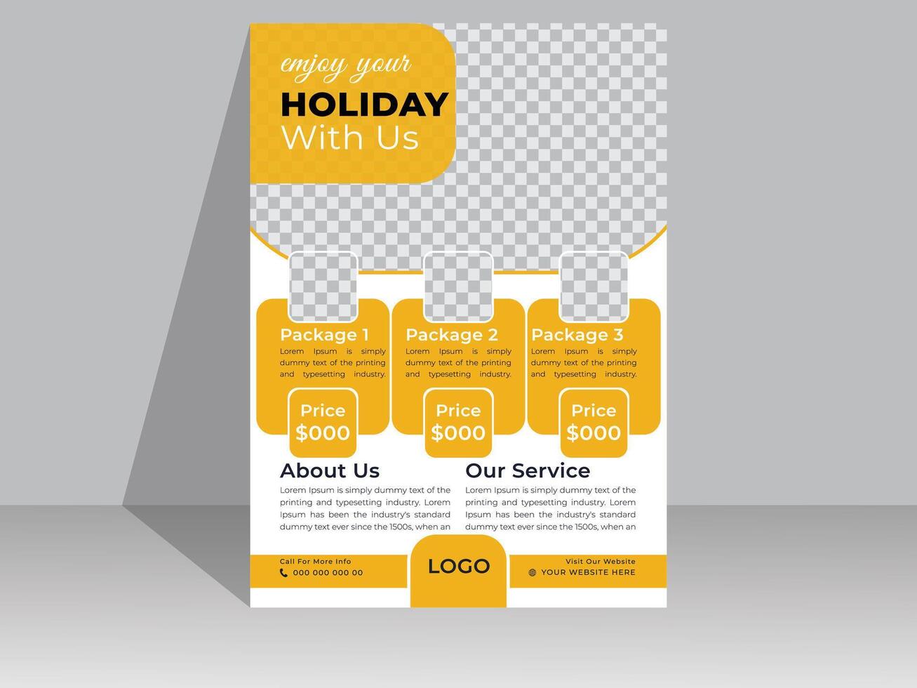 Editable Travel Flyer Design Template vector