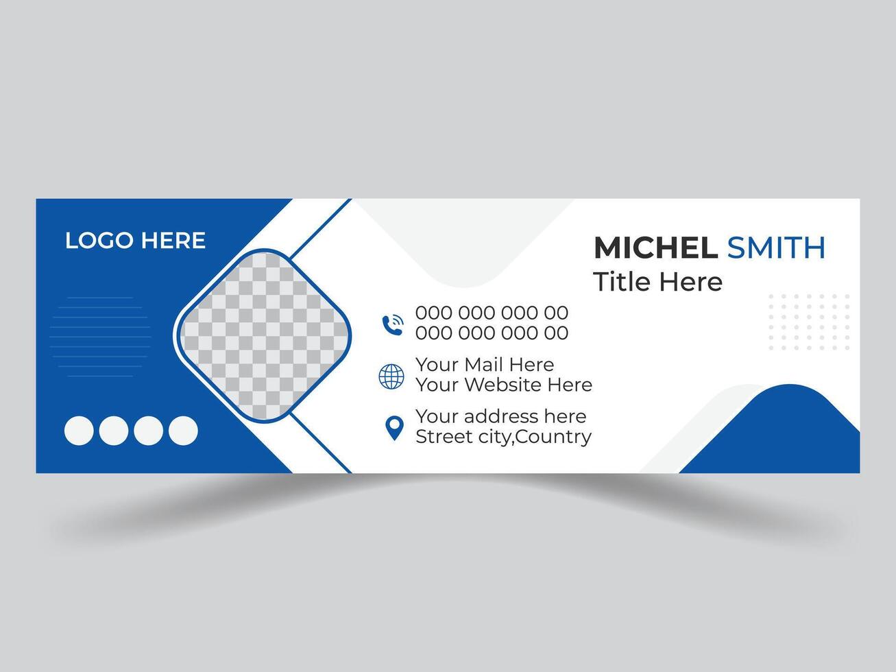 Modern Simple Editable Email Signature Design And Minimal Layout vector