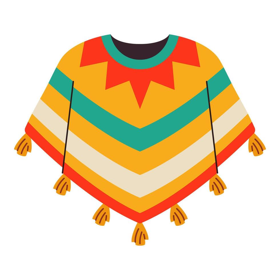 Mexican poncho on a white background vector