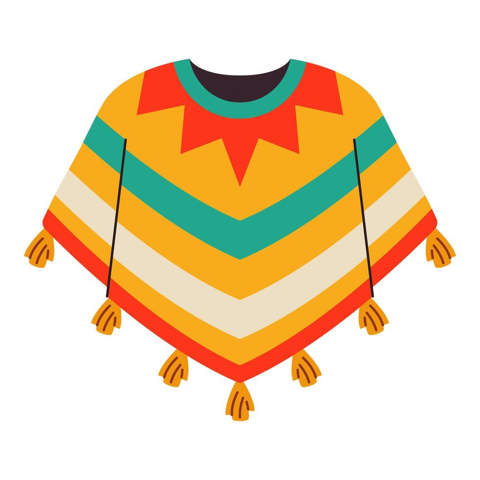 mexicano poncho en un blanco antecedentes vector