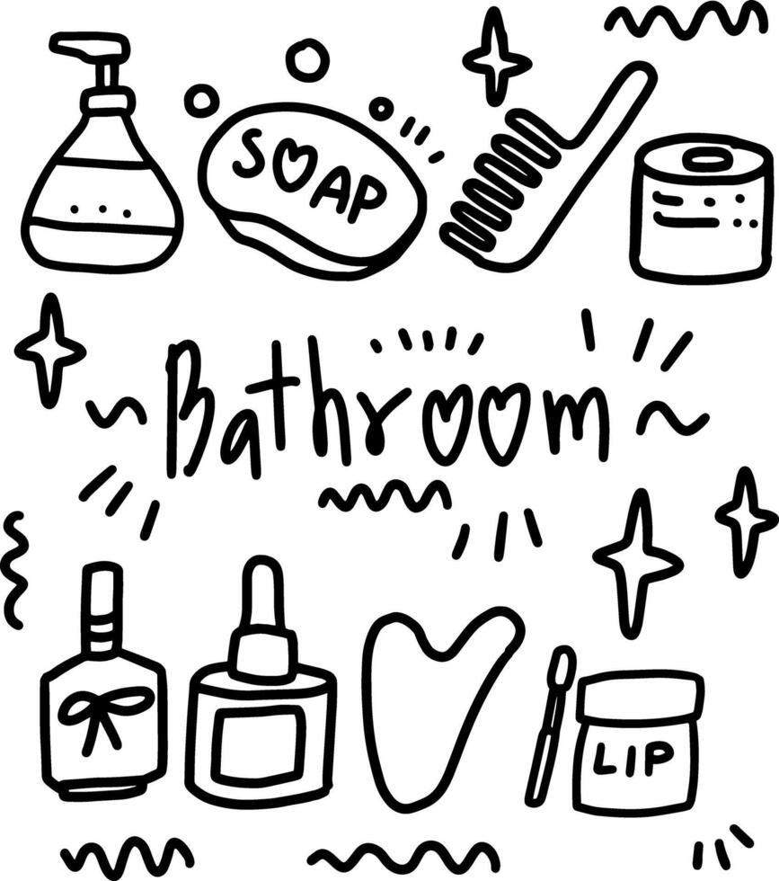 objects in the bathroom element design vector