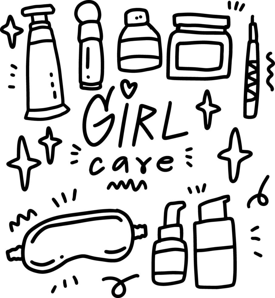 objects for girl element design vector