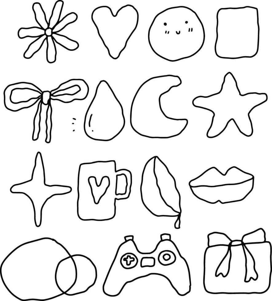 shapes doodles element design for templates. vector