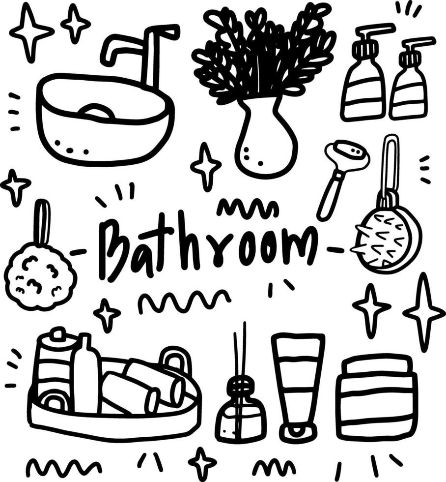 objects in the bathroom element design. vector