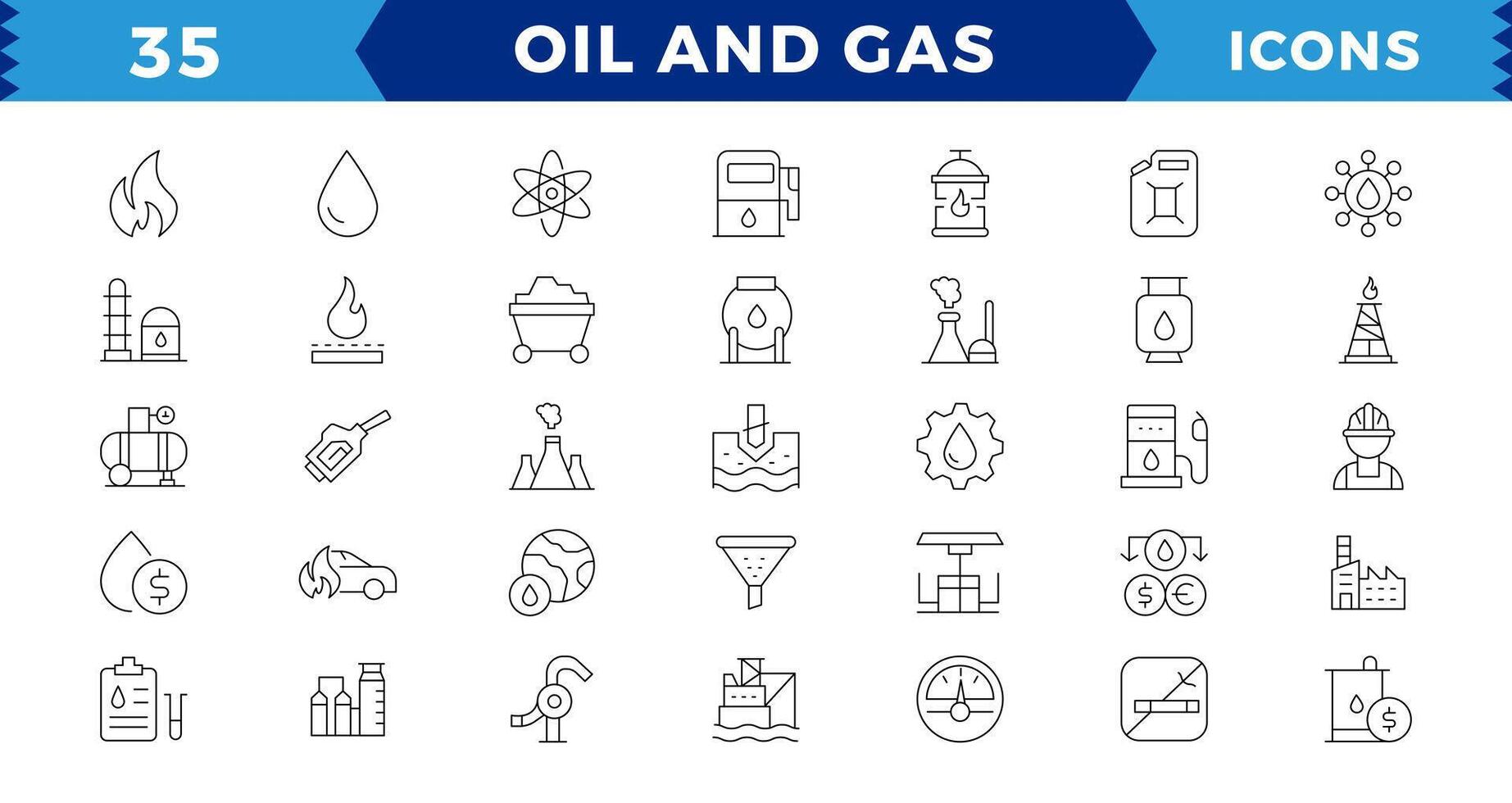 petróleo y gas - píxel Perfecto Delgado línea web icono colocar. contorno íconos recopilación. editable carrera vector