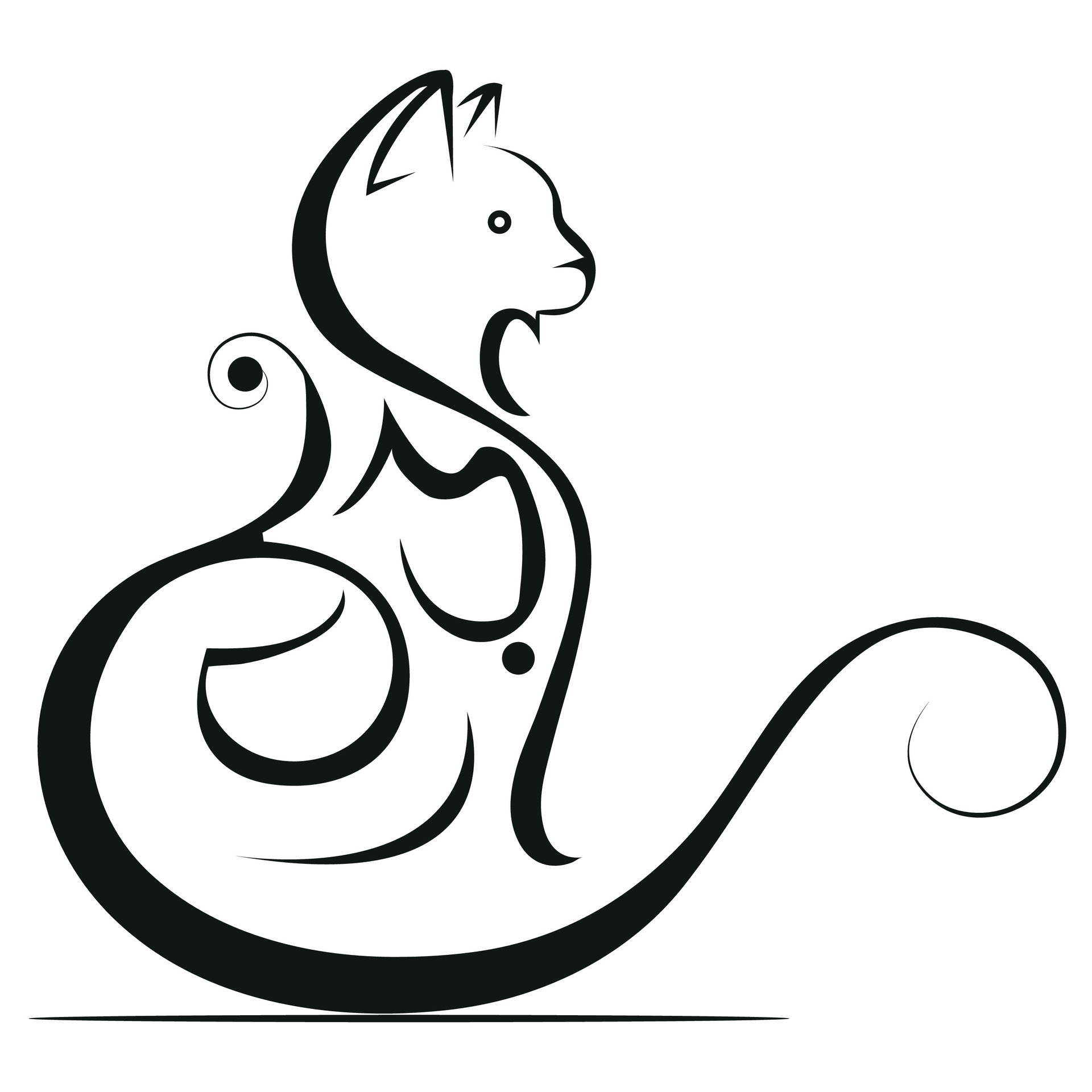 Cat line art design illustration 44587787 Vector Art at Vecteezy