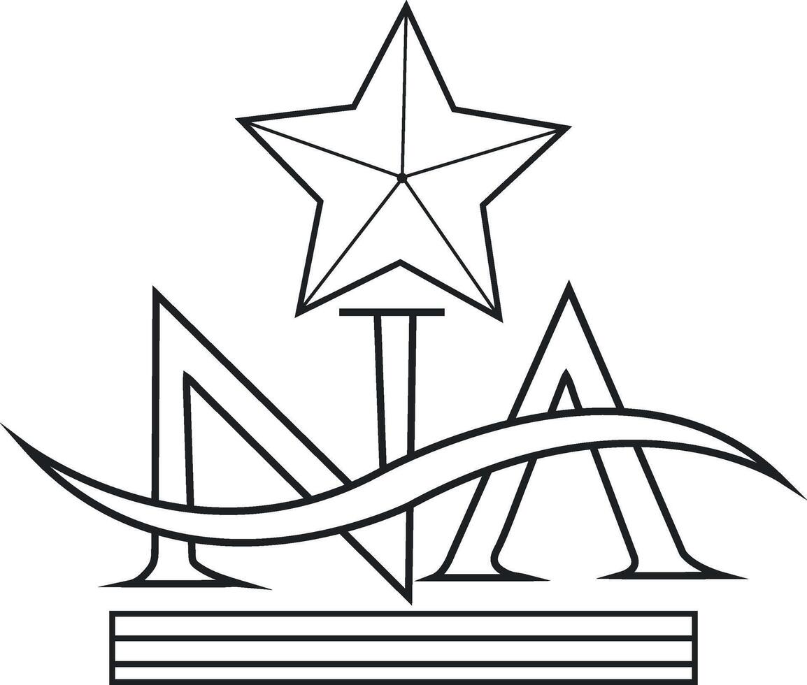 Star Logo On Letter N Template Star Logo On N Letter Initial Star Sign Concept Template vector