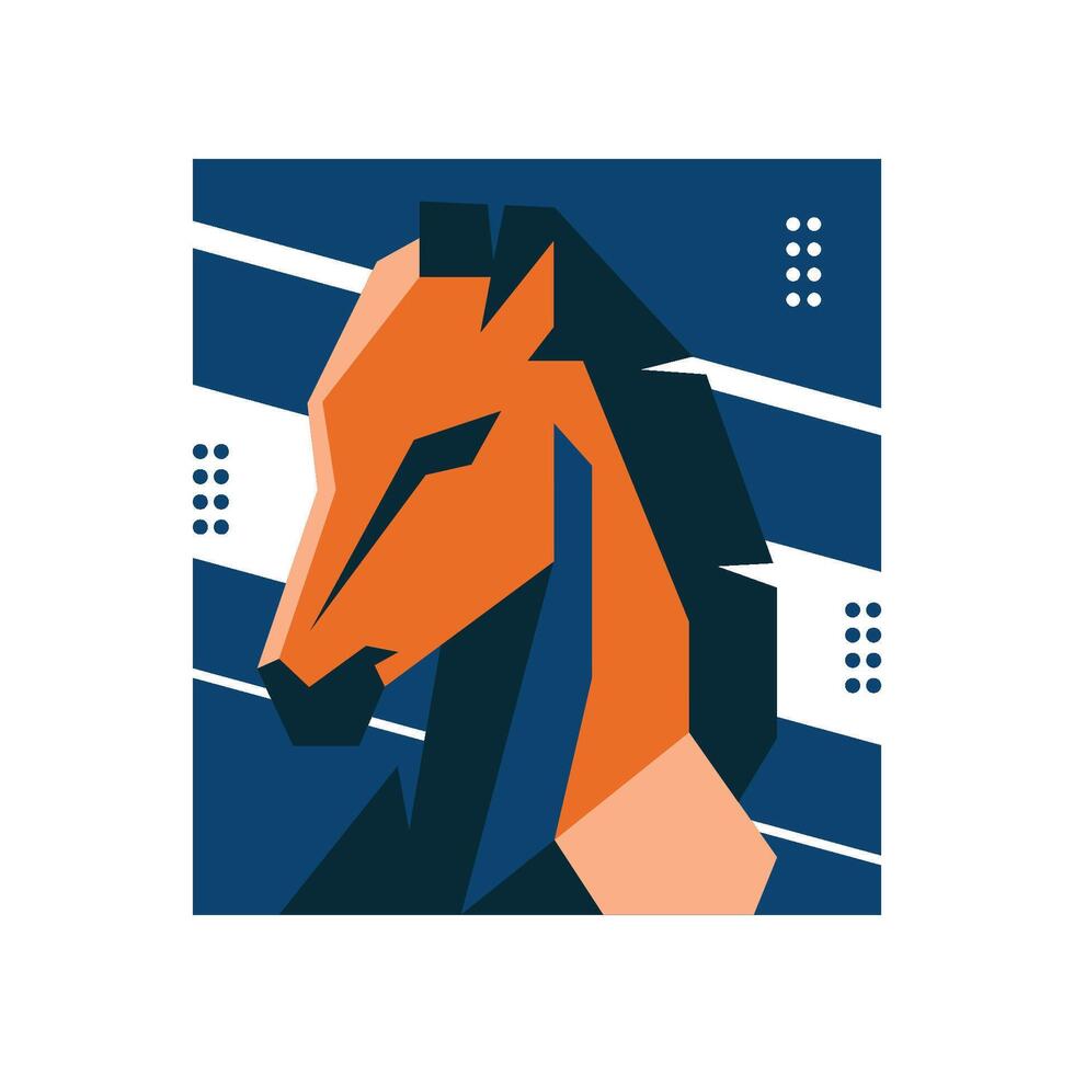 GEOMETRIC ILLUSTRATION OF HORSE HEAD vector