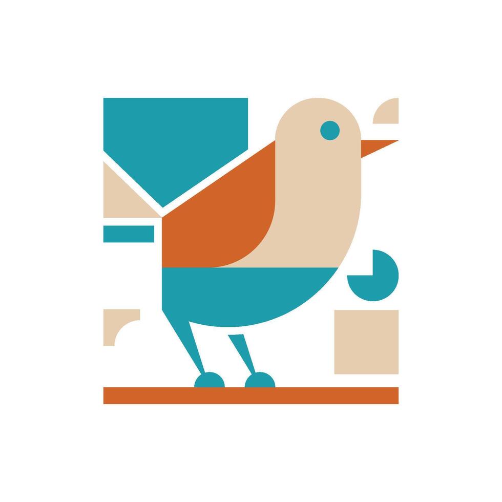 ILLUSTRATION 81 GEOMETRIC BIRD SIMPLE ILLUSTRATION vector