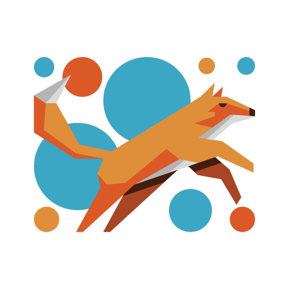 ILLUSTRATION 76 LOW POLY OR POLYGONAL FOX ILLUSTRATION vector