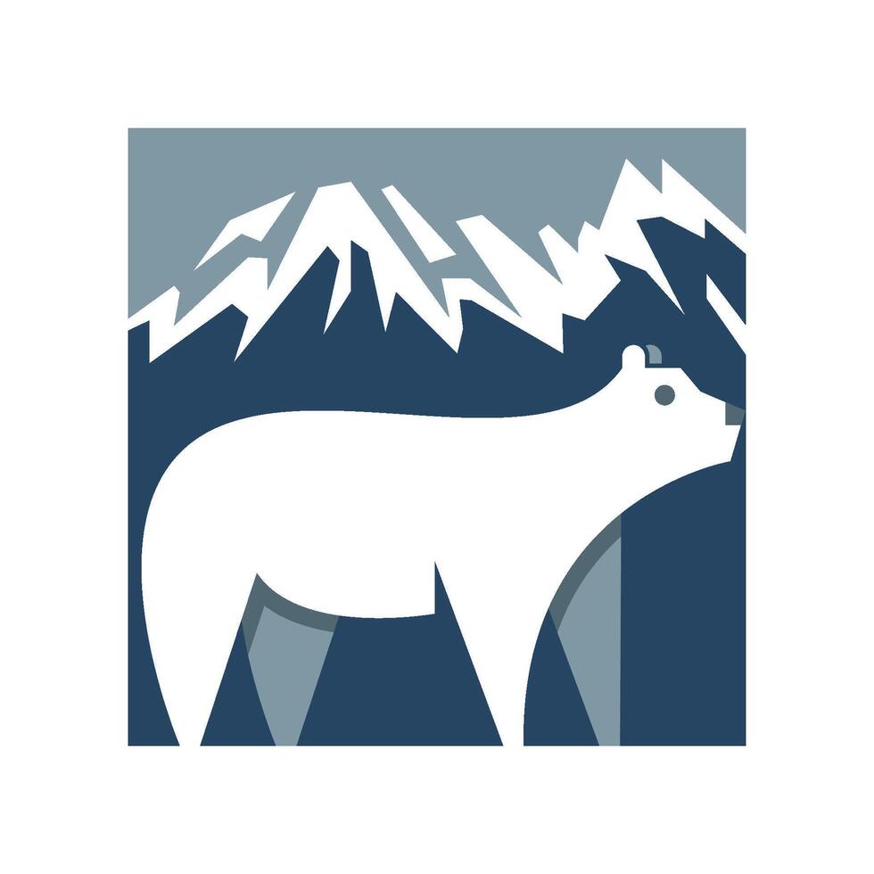 ILLUSTRATION 76 POLAR BEAR AND MOUNTAIN ILLUSTRATION vector