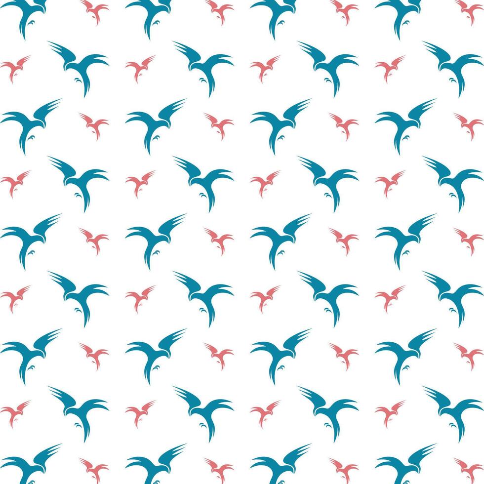 Bird functional trendy multicolor repeating pattern illustration background design vector