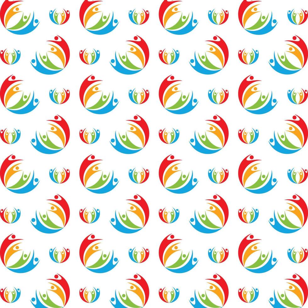 Community ideal trendy multicolor repeating pattern illustration background design vector