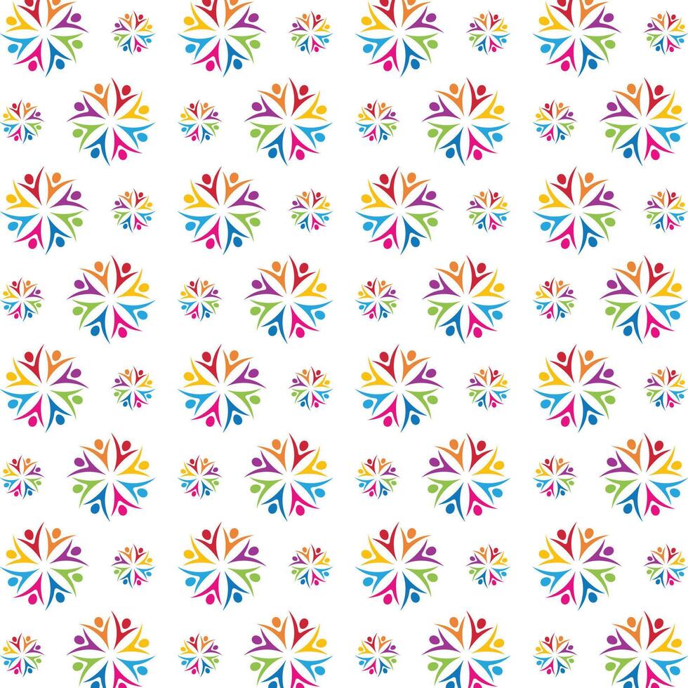 Community usable trendy multicolor repeating pattern illustration background design vector