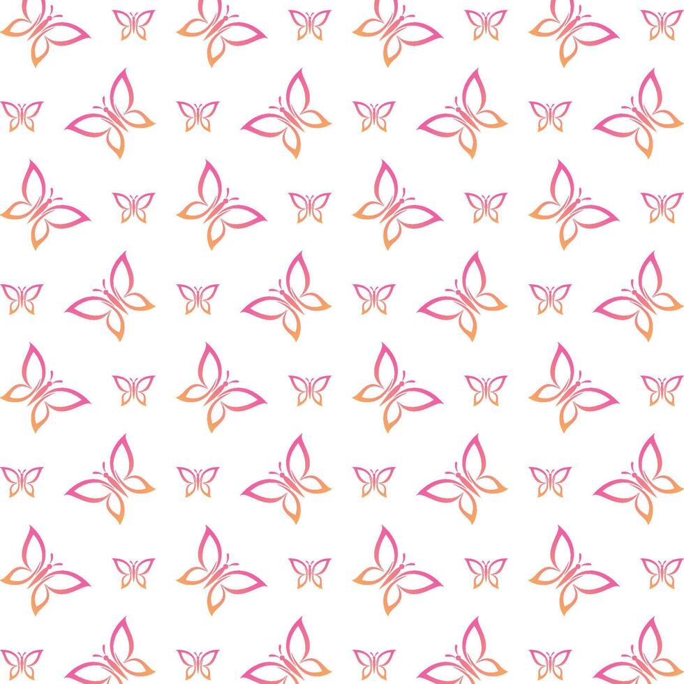 Beauty butterfly wondrous trendy multicolor repeating pattern illustration background design vector