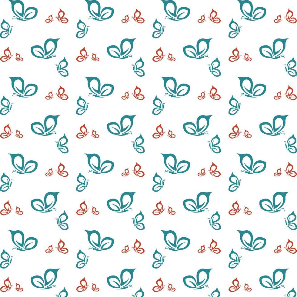 Butterfly cunning trendy multicolor repeating pattern illustration background design vector