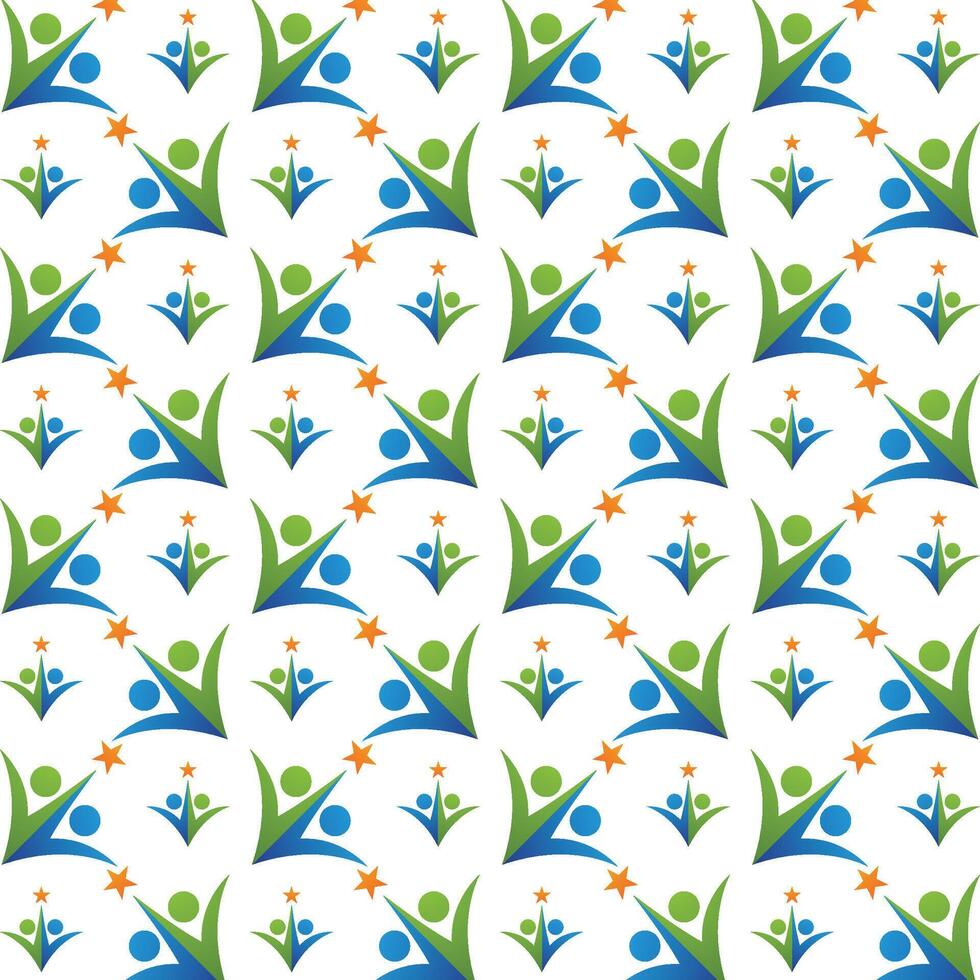 Success people functional trendy multicolor repeating pattern illustration background design vector
